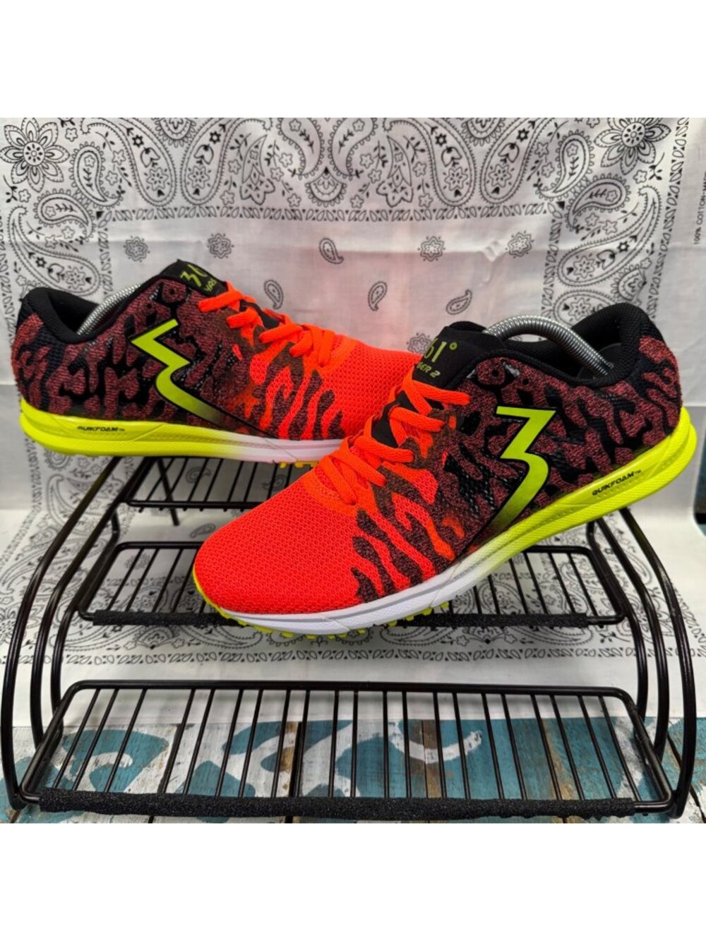 361 Degrees Chaser 2 Neon Workout Sneakers Womans Sz 9/Mens Sz 7.5 EUC